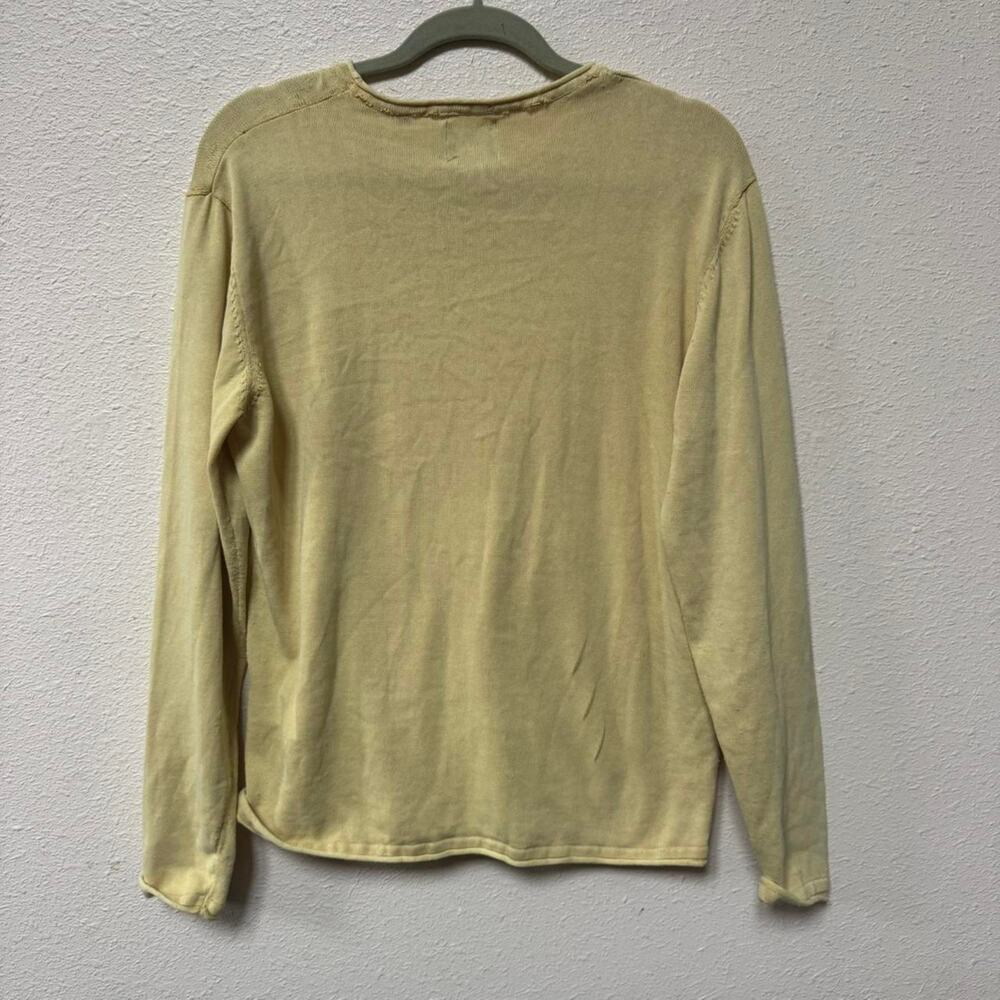 Butter yellow distressed vintage slouchy sweater - Picture 5 of 8